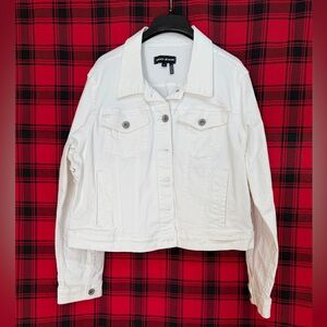 DKNY Women's Classic White Jean Jacket